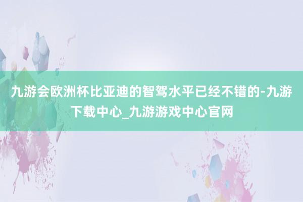 九游会欧洲杯比亚迪的智驾水平已经不错的-九游下载中心_九游游戏中心官网