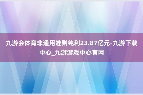 九游会体育非通用准则纯利23.87亿元-九游下载中心_九游游戏中心官网