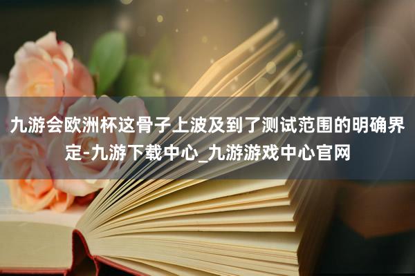 九游会欧洲杯这骨子上波及到了测试范围的明确界定-九游下载中心_九游游戏中心官网